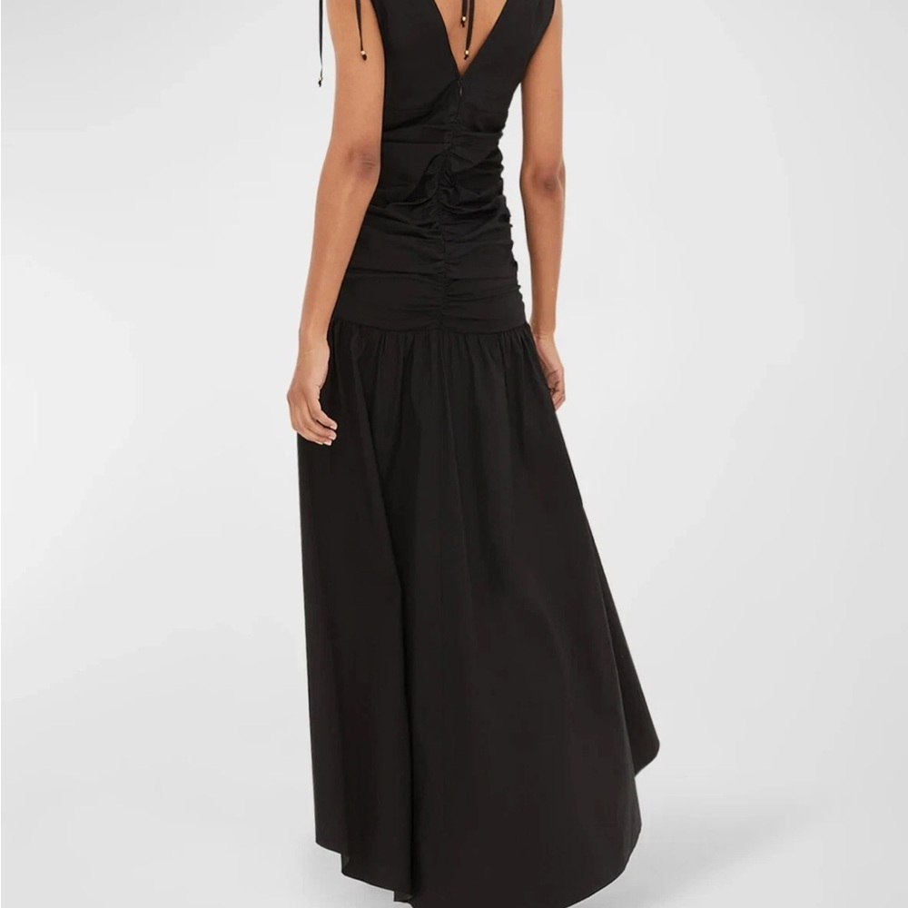 NWT Veronica Beard Perrin Ruched High-Low  Maxi Black Dress - Picture 3 of 10